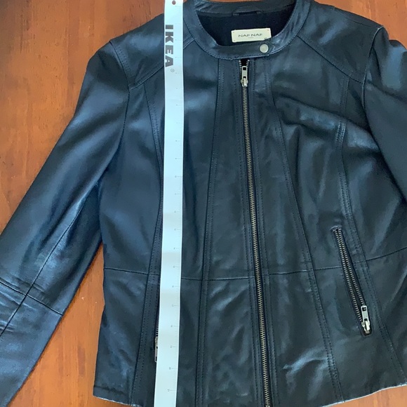 🛵 Genuine vintage leather moto jacket Naf Naf Paris 🇫🇷biker jacket size M - Picture 5 of 14